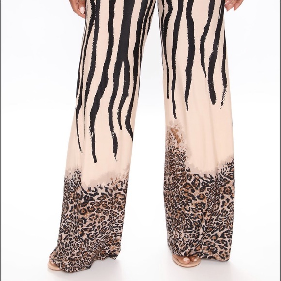 Brown & beige and print Pants - Picture 2 of 3